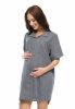 MijaCulture - Muslin maternity and breastfeeding nightdress Hazel M023 Grey